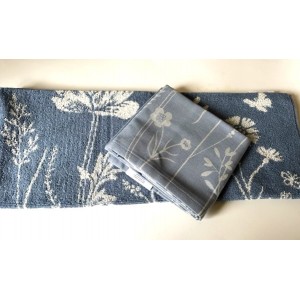 Handdoek - Wild Flowers - Blauw Grijs 